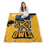 kennesaw state owls grunge texture gold blanket best selling