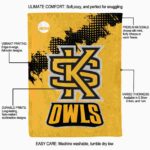 kennesaw state owls grunge texture gold blanket best selling