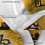 kennesaw state owls grunge texture gold blanket best selling