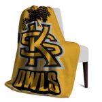 kennesaw state owls grunge texture gold blanket best selling