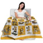 kennesaw state owls mickey minnie gold white blanket best selling