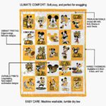 kennesaw state owls mickey minnie gold white blanket best selling