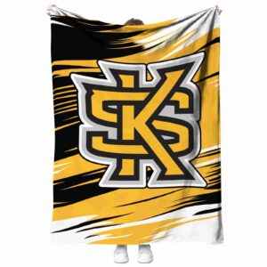 kennesaw state owls paint streaks gold white blanket best selling