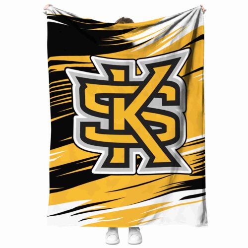 kennesaw state owls paint streaks gold white blanket best selling