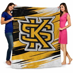 kennesaw state owls paint streaks gold white blanket fashion forward