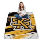 kennesaw state owls paint streaks gold white blanket high quality