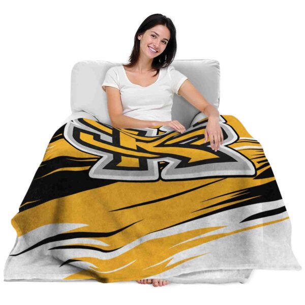 kennesaw state owls paint streaks gold white blanket latest model