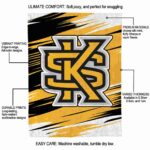 kennesaw state owls paint streaks gold white blanket new arrival
