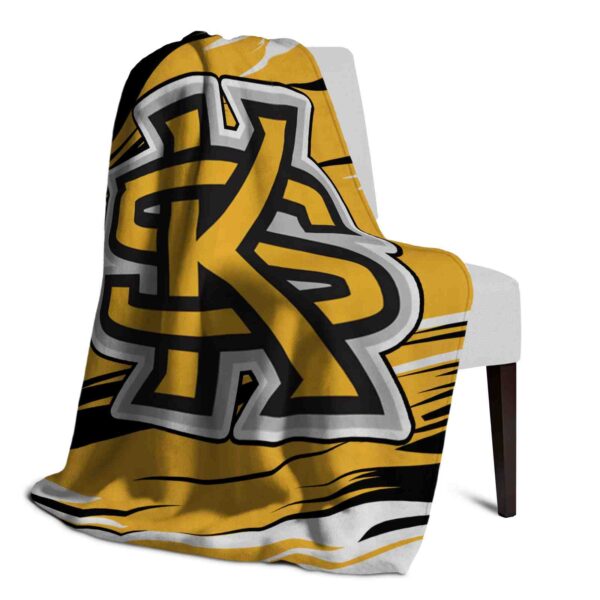 kennesaw state owls paint streaks gold white blanket top rated