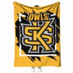 kennesaw state owls splatter effect gold blanket best selling