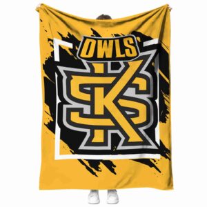 kennesaw state owls splatter effect gold blanket best selling