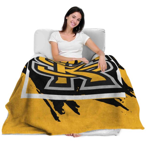kennesaw state owls splatter effect gold blanket latest model