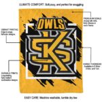kennesaw state owls splatter effect gold blanket new arrival