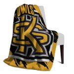 kennesaw state owls splatter effect gold blanket top rated