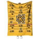 kennesaw state owls striped pattern gold blanket best selling