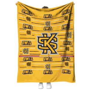 kennesaw state owls striped pattern gold blanket best selling