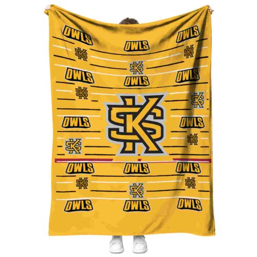 kennesaw state owls striped pattern gold blanket best selling