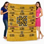 kennesaw state owls striped pattern gold blanket best selling