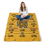kennesaw state owls striped pattern gold blanket best selling