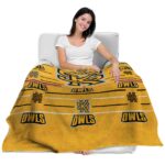 kennesaw state owls striped pattern gold blanket best selling