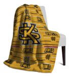 kennesaw state owls striped pattern gold blanket best selling