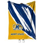 kent state golden flashes brushstrokes navy blue white blanket best selling