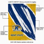 kent state golden flashes brushstrokes navy blue white blanket best selling