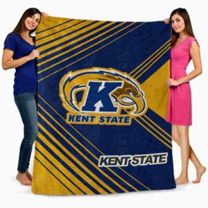 kent state golden flashes diagonal stripes navy blue blanket fashion forward