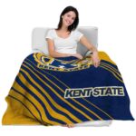 kent state golden flashes diagonal stripes navy blue blanket best selling