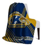 kent state golden flashes diagonal stripes navy blue blanket best selling