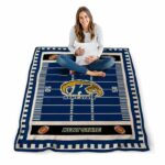 kent state golden flashes football field navy blue blanket best selling
