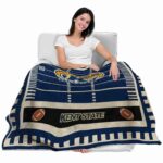 kent state golden flashes football field navy blue blanket best selling