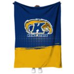 kent state golden flashes gradient dots navy blue blanket best selling