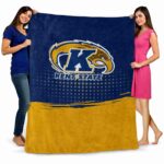 kent state golden flashes gradient dots navy blue blanket best selling