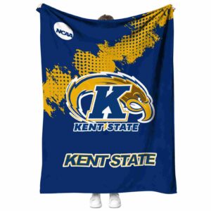 kent state golden flashes grunge texture navy blue blanket best selling