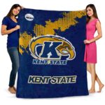 kent state golden flashes grunge texture navy blue blanket best selling