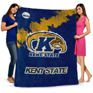 kent state golden flashes grunge texture navy blue blanket fashion forward