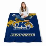 kent state golden flashes grunge texture navy blue blanket best selling