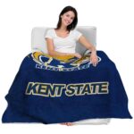 kent state golden flashes grunge texture navy blue blanket best selling
