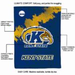kent state golden flashes grunge texture navy blue blanket best selling