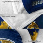 kent state golden flashes grunge texture navy blue blanket best selling