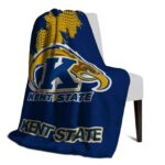 kent state golden flashes grunge texture navy blue blanket best selling