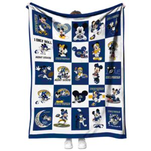 kent state golden flashes mickey minnie navy blue white blanket best selling