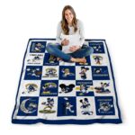 kent state golden flashes mickey minnie navy blue white blanket best selling