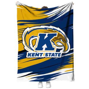 kent state golden flashes paint streaks navy blue white blanket best selling