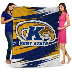 kent state golden flashes paint streaks navy blue white blanket fashion forward