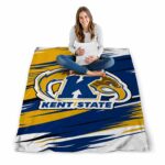kent state golden flashes paint streaks navy blue white blanket best selling