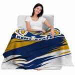 kent state golden flashes paint streaks navy blue white blanket best selling