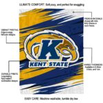 kent state golden flashes paint streaks navy blue white blanket best selling