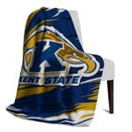 kent state golden flashes paint streaks navy blue white blanket best selling